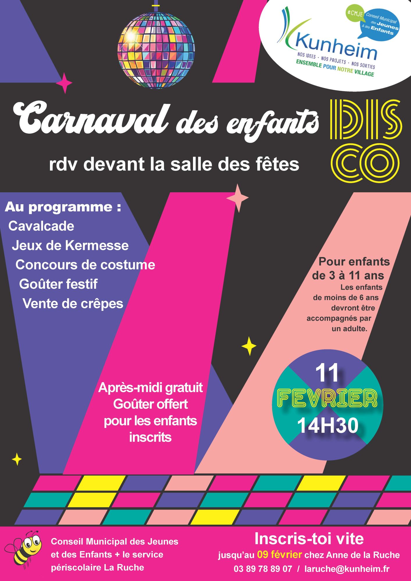 Affiche carnaval enfant Disco